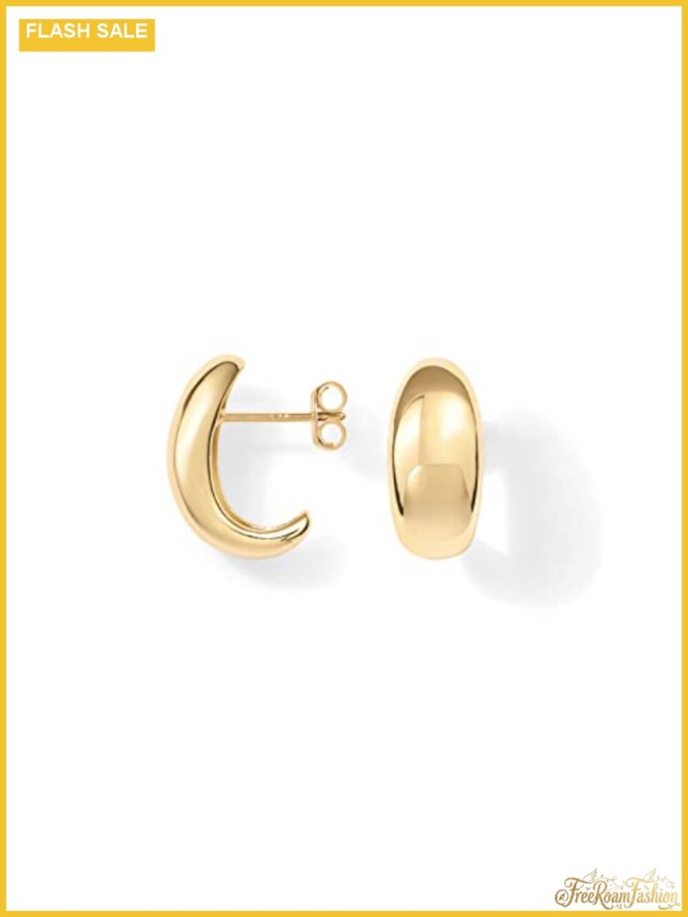Huggie Hoop Earrings 14K Gold Plated Dome Earrings for Women